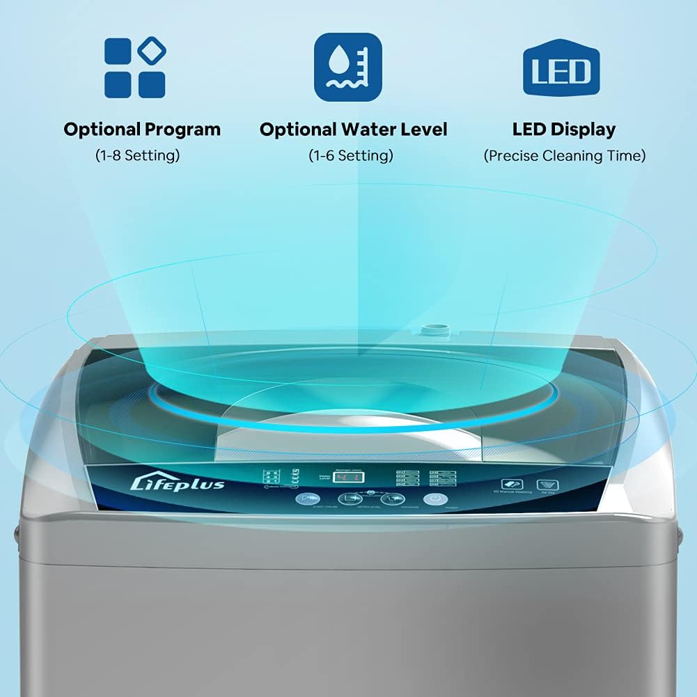 Control panel with LED display, program and water level settings