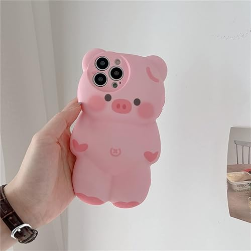 Miniatura 7 de SGVAHY Funda de teléfono para iPhone 13 Pro Max, bonita funda para iPhone, funda de teléfono Kawaii con dibujos animados de cerdo 3D, funda de