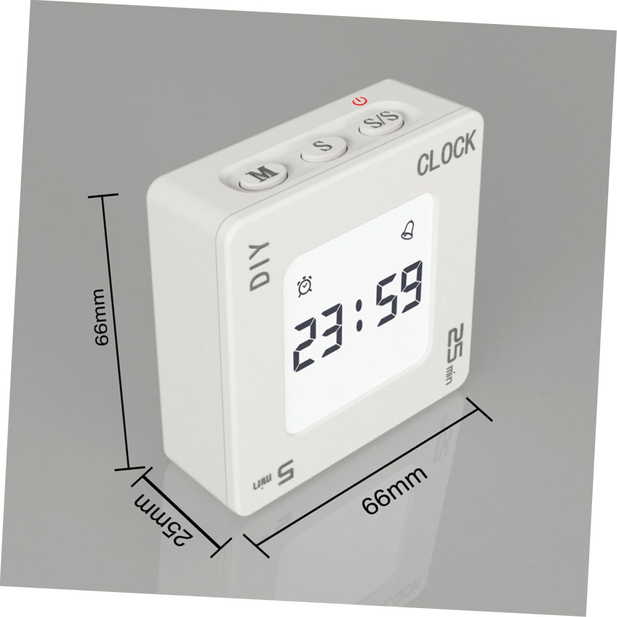 IMIKEYA 2pièces Minuteur Électronique Portable à avec Alarme Et Écran Lumineux Chronomètre pour Cuisine Bureau Blanc sans Batterie
