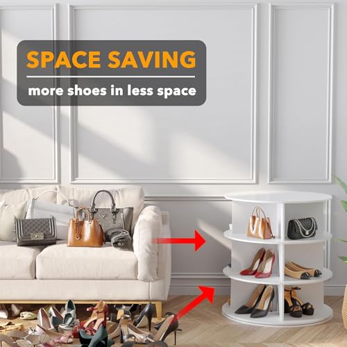 Image of The Artment 3- TierTwist Rotating Organizer Tower | 360 Swivel Multi-Purpose Storage Rack for Shoes, Makeup, Skincare, Pantry Items | Shoes Rack | Space-Saving Organizer for Home & Office
