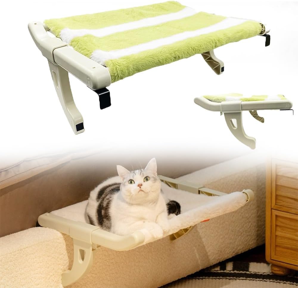 Générique Lit de fenêtre de Chat, siège de seuil de fenêtre sans Fil de hamac pour Les étagères de Chats intérieurs, Coussin en Peluche Lavable Facile à Installer