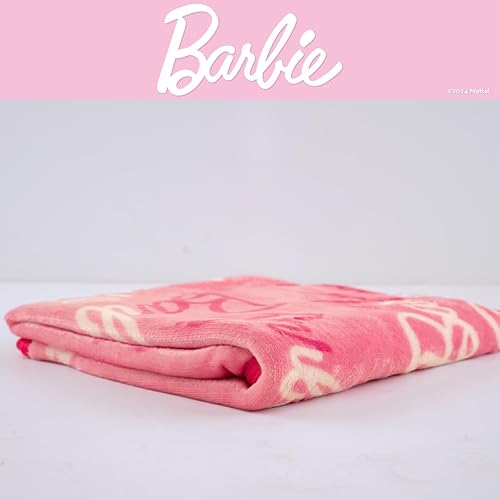 Miniatura 6 de Barbie Ropa de cama para niños, cobija súper suave de toque sedoso, 40 x 50 pulgadas, (Producto con licencia oficial) de Franco