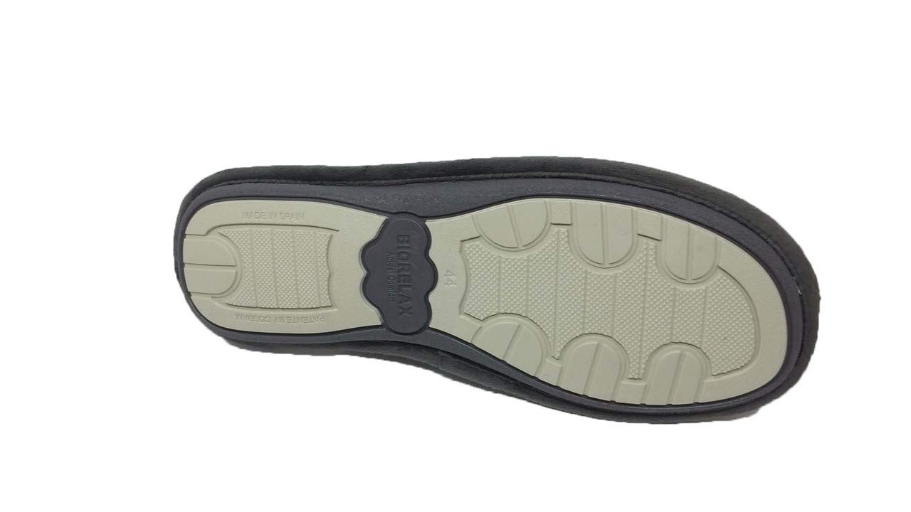 Biorelax Zapatillas de Estar por casa/Hombre Moto Gris
