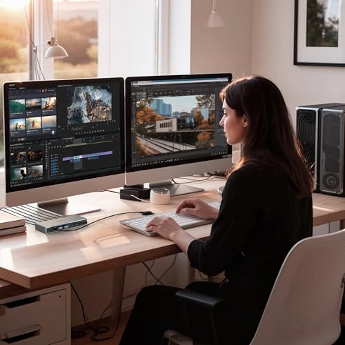 Alxum Displayport KVM Switch 2 Monitors 2 Computers,4K 60Hz KVM Switch Display Port with 4 USB 3.0 Port,2 in 2 Out DP KVM Share Dual HDMI Monitors Keyboard Mouse Printer,Wired Remote by Alxum - Image 9