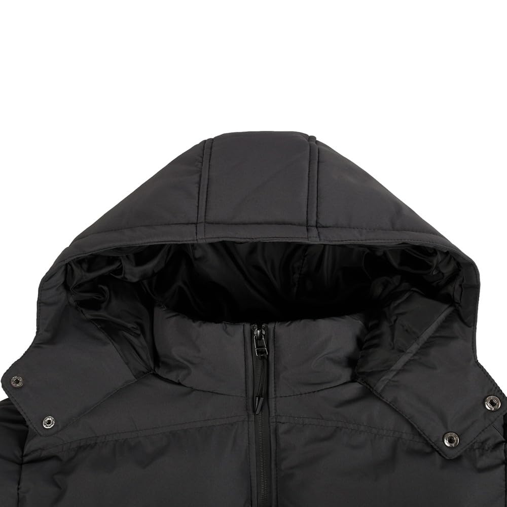 BININBOX Piumino da uomo leggero con cappuccio con colletto alla coreana lucido piumino spesso invernale parka