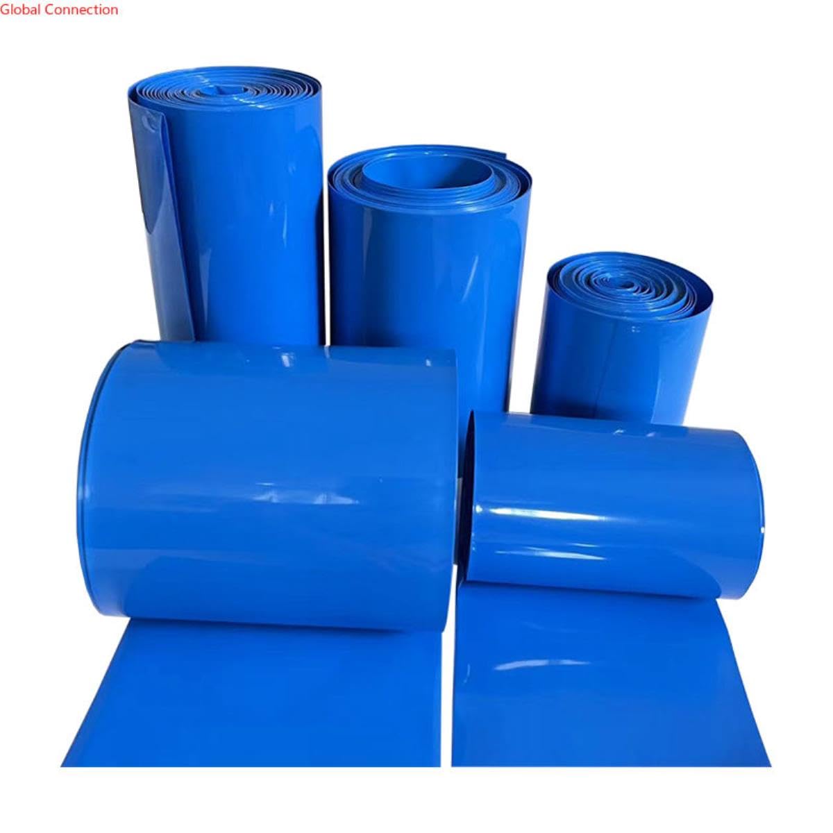1 kg PVC termorestringente tubo termoretraibile guaina guaina tubo termoretraibile blu larghezza 40-700 mm 18650 21700 32650 33140 rivestimento batteria-240 mm