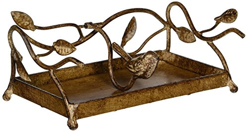 Creative Co-Op Metal Napkin Holder with Bird, 8.25-Inch