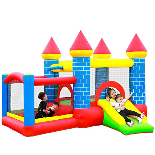 Inflatable Bounce House Jumping Bouncy Castle House with Air Blower for Kids