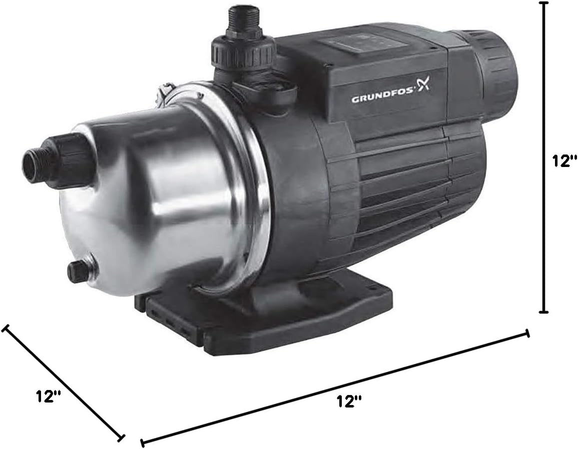Grundfos MQ3-45 Water Pressure Booster Pump with dimensions