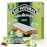Eat Natural Fetta alla Frutta, 4 Barrette Morbide alla Mela con Datteri e Mandorle, Fonte di Fibre, Senza Glutine, Ingredienti Naturali, Senza Aromi Artificiali, 4 x 25 g
