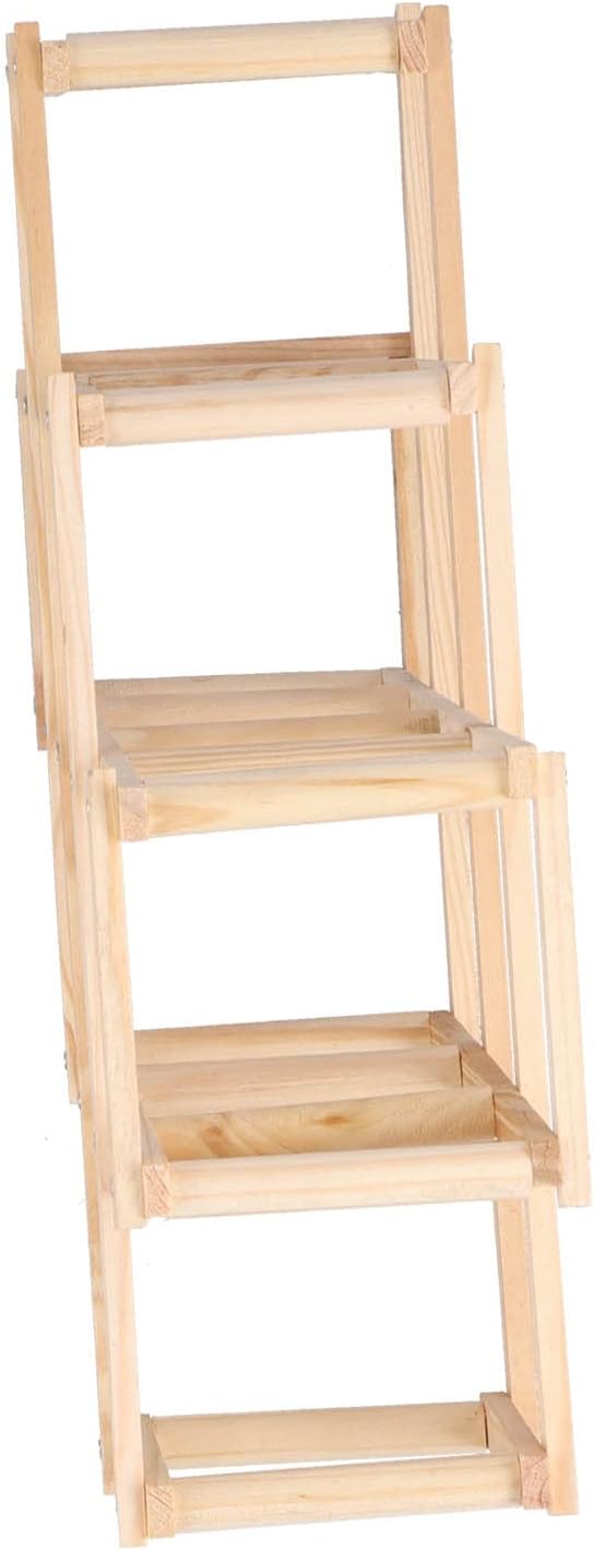 Estante para vino plegable de pino, soporte libre de pie miniatura 2