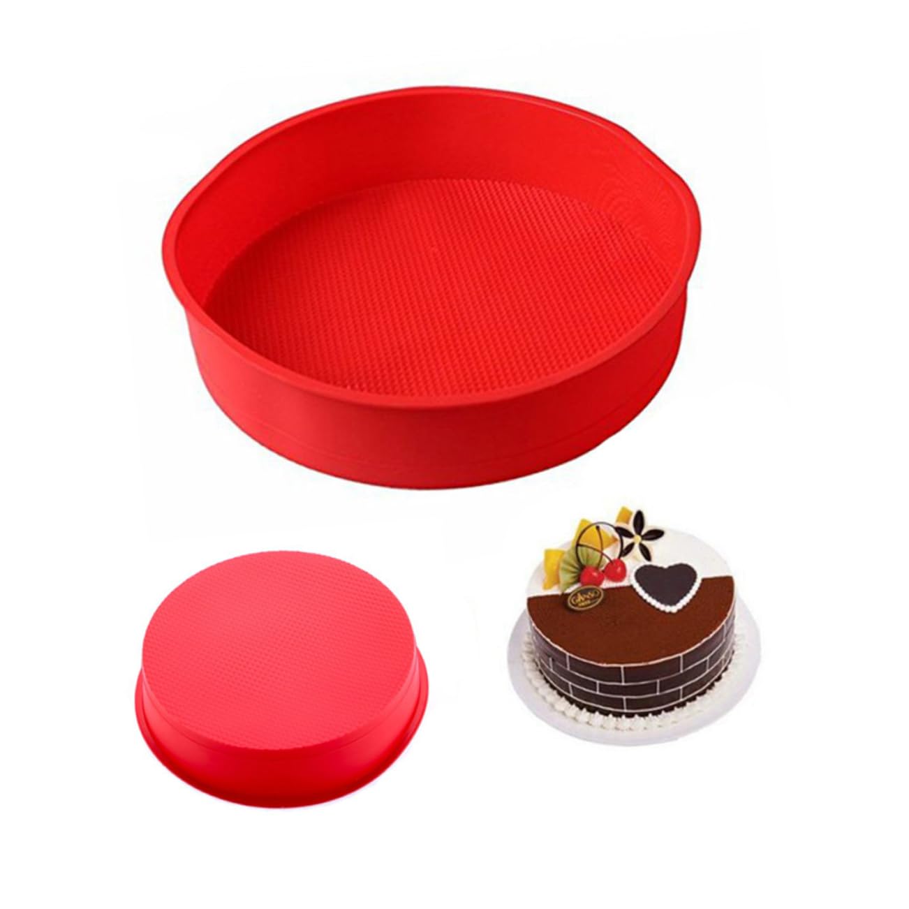 PRETYZOOM Round Silicone Cake Non Stick Baking Pan for DIY Desserts Random Color Heat Safe for Microwave Oven Dishwasher Easy to Random Color