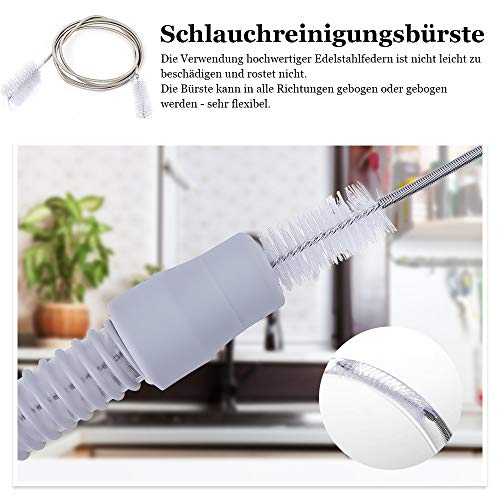 Shisha Reinigungset Bürsten Set, zur Reinigung deiner Shisha Schlauchbürste, Putzset mit Flexibler Bowl-Bürste, 1,6m Schlauchbürste, für Wasserpfeife, Shisha Bowl, Schlauch Shisha