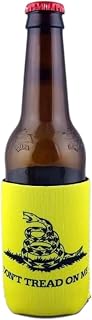 PKM Collapsible Neoprene Can Coolers Texas Flag Baseball Make America Great Again Reagan Bush 84 -Dont Tread on me - Trump 2024 (Yellow Gadsden Flag Dont Tread on Me, Regulare 12 oz Can Cooler)
