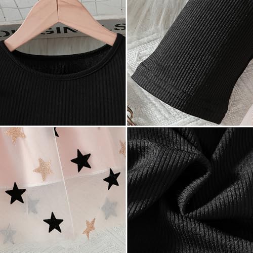 Image of Toddler Little Girls Casual Dresses Short Sleeve Crew Neck Graphic Cartoon Dress for 2-8 Years