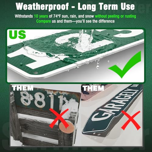 Image of Reflective House Numbers Address sign - Rustproof Metal Signs for Outside