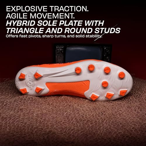Image of Nivia Encounter Retro Football Studs for Men, 3D Embossed TPU Upper, High Shear TPU Sole, Excellent Grip & Stability, Ideal for Soft & Hard Grassy Ground Surfaces