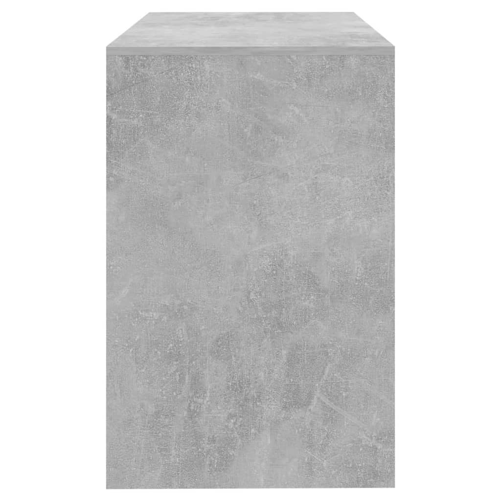 Scrivania grigio cemento, 101 x 50 x 76,5 cm, in legno con 2 cassetti, robusto tavolo da lavoro per ufficio e casa, piano stabile per monitor e accessori, semplice