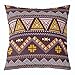 Southwest Aztec Throw Pillow Cover 24x24 Inch Western Navajo Pillow Cover Tribal Ethnic Exotic Geometric Cushion Cover Purple Yellow Abstract Decorative Pillow Cover for Woman