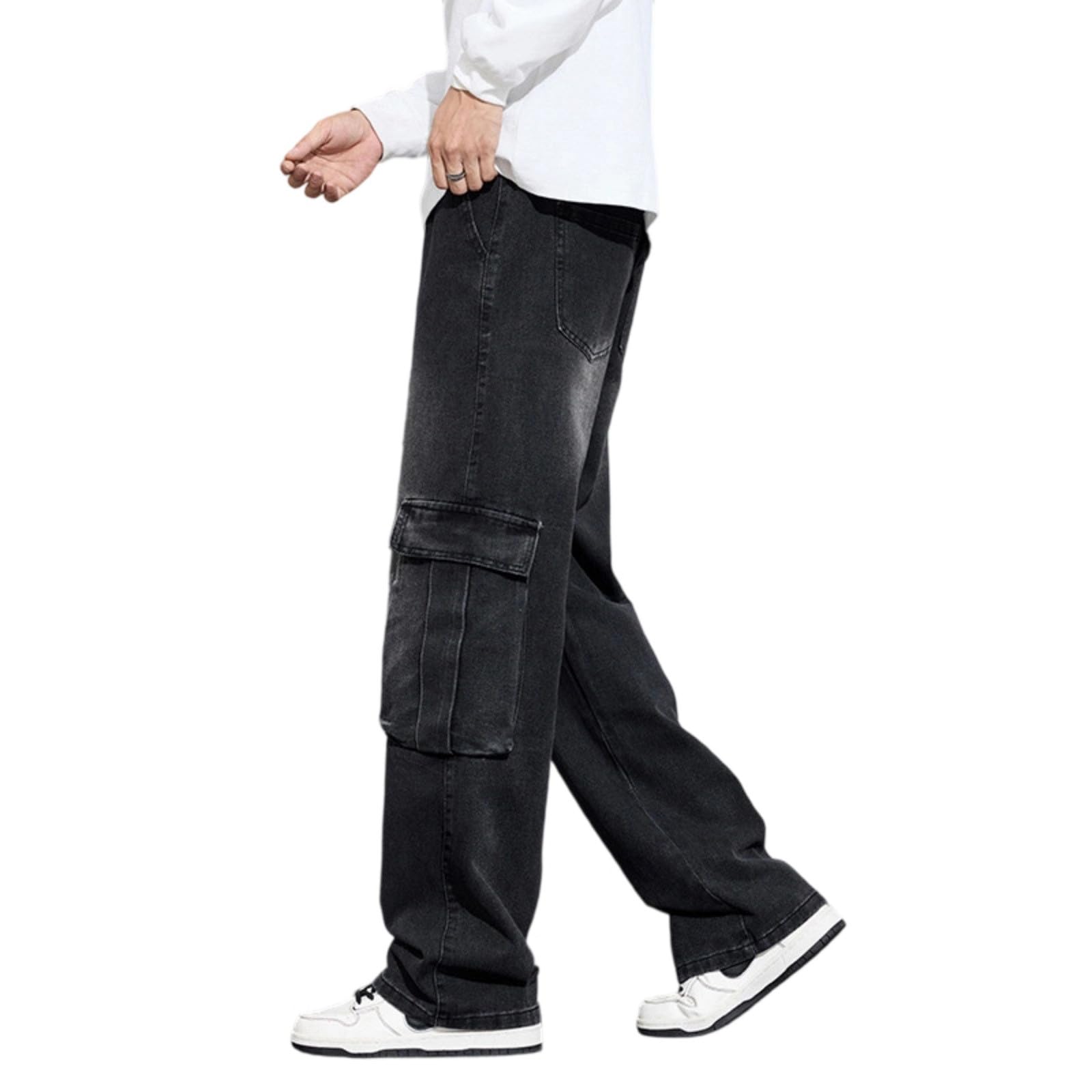Pantalones Verano Hombre Vaqueros, Pantalones Hombre Casual Chinos, Trabajo Cargo Duraderos MúLtiples Bolsillos Utilitarios Diario Informal Al Aire Libre CóModos EláSticos Pantalon Pantalón Deportivo