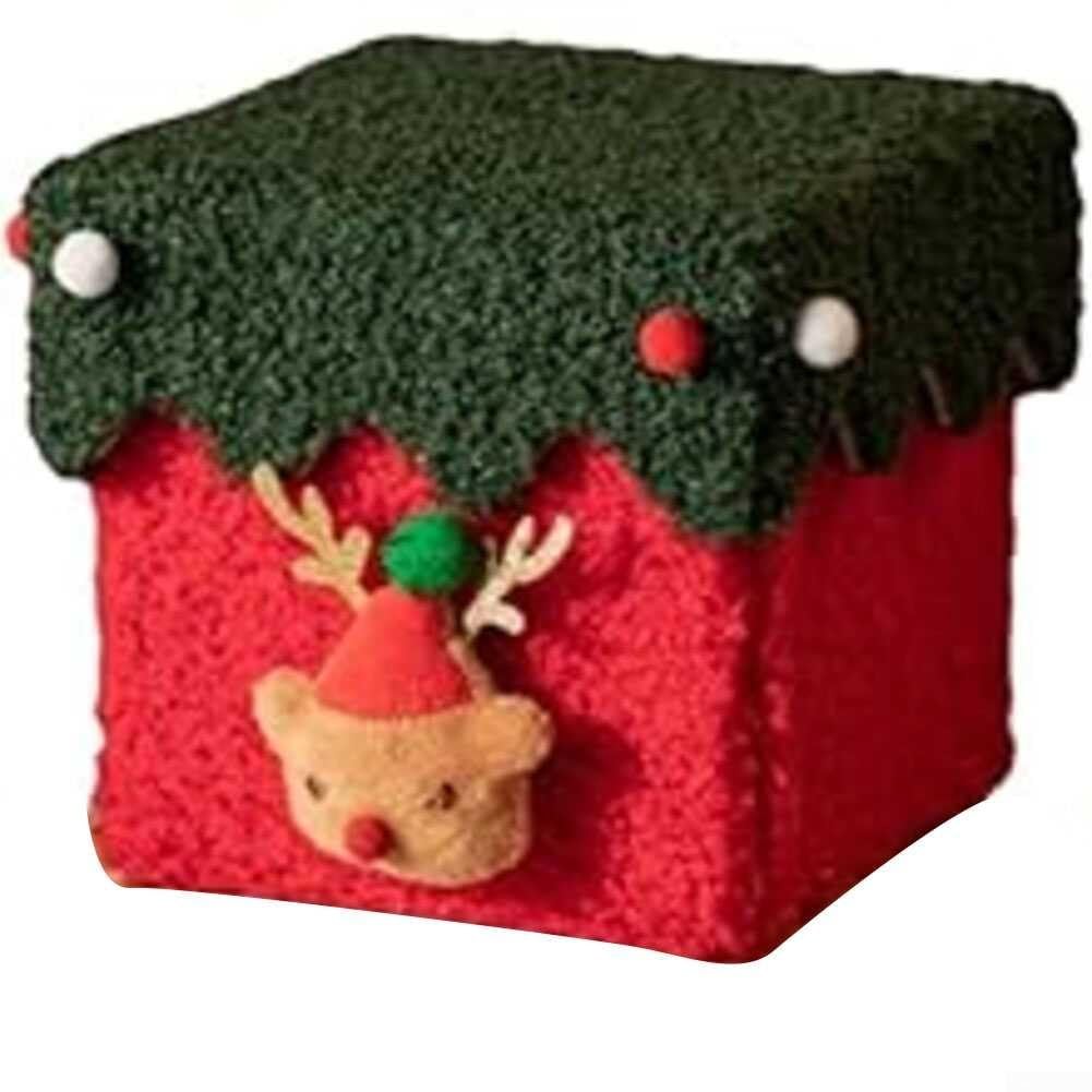 Scatole regalo di Natale con coperchio, scatola regalo di lusso con nastro, in cartone rigido e morbida lana, per regali di Natale (scatola rossa bianca)