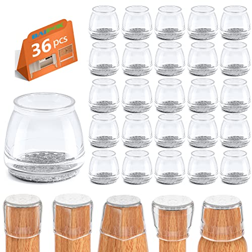 36Pcs Chair Leg Floor Protectors, Furniture Pads For Hardwood Floors, Furniture Sliders For Chair Legs, Floor Protectors For Chairs, Round Square Furniture Chair Pad Chair Leg Caps (Large) #TOP18