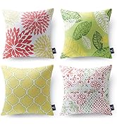 Phantoscope Set of 4 New Living Yellow and Green Decorative Throw Pillow Case Cushion Cover 18 x ...