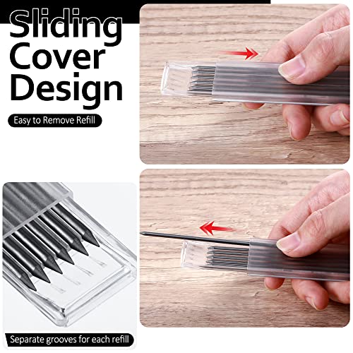 Hiboom 24 Pieces 2.8Mm Hb Refill For Carpenter Pencil, Study Long Lasting Pencil For Mechanical Pencil Woodworking Construction (Black) #TOP2