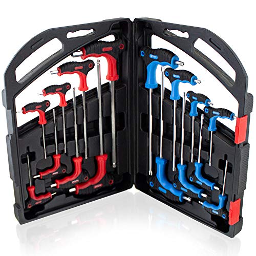 BITUXX Juego de destornilladores hexagonales y Torx T (16 piezas, mango en T, 2-10 mm, T10 - T50)