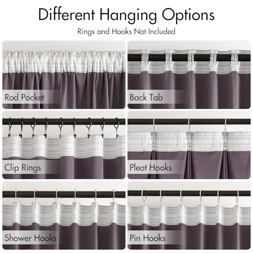 Image of MIULEE Lavender Velvet Pinch Pleat Blackout Curtains W52 X L96 Inches | 2 Panels,Luxury,Thermal Insulated,Super Soft,Purple Tone,Back Tab & Rod Pocket,for Bedroom Living Room