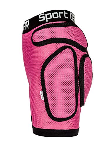 Sport Gear Recruit Padded Shorts For Kids – Protection Hip Pants For Inline Skating, Skateboarding (3X-Small, Pink) #TOP2