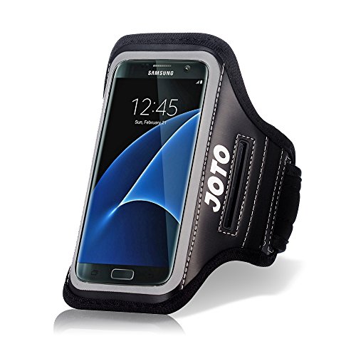 JOTO Running Armband Compatible for Galaxy S9, S8, S7Edge, Google Pixel XL, LG G6, G5, G4, Phone Sport Arm Case Cover Pouch Key Holder Gym Jogging Walking Hiking Workout Exercise –Black