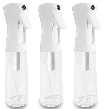 Continuous Mist Spray Bottle for Hair, 3 Pack Empty Plant Miste Bottles Barber Supplies Fine Misting Water Squirt Bottle for Plants, Hairstyling, Cleaning, Face Care, Pets 10oz/300ml Clear