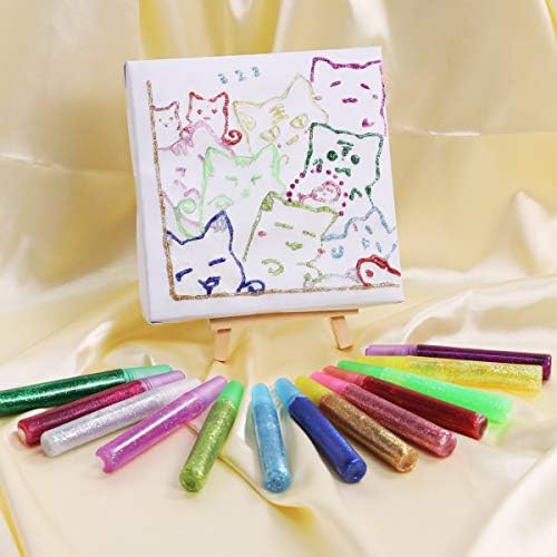 TBC Glitter Glue Pens for Kids Washable Art Crafting Supplier 30 x 10ml Assorted Metallic Colours for Children Students Girls Boys Scrapbooking Album Card Making School Decoration