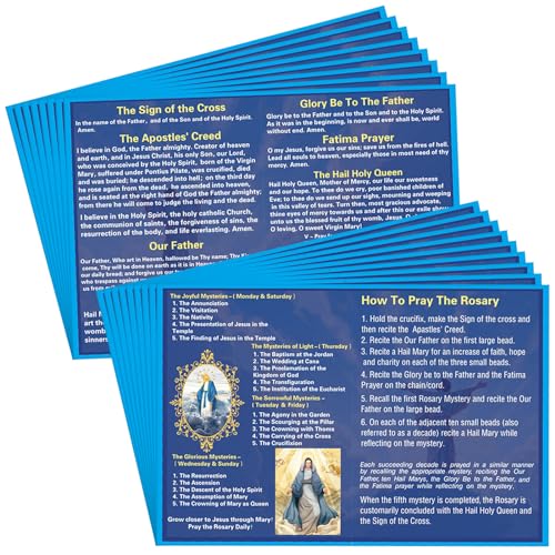 Motiskyy 50 Pcs How to Pray The Rosary Pamphlet Prayer