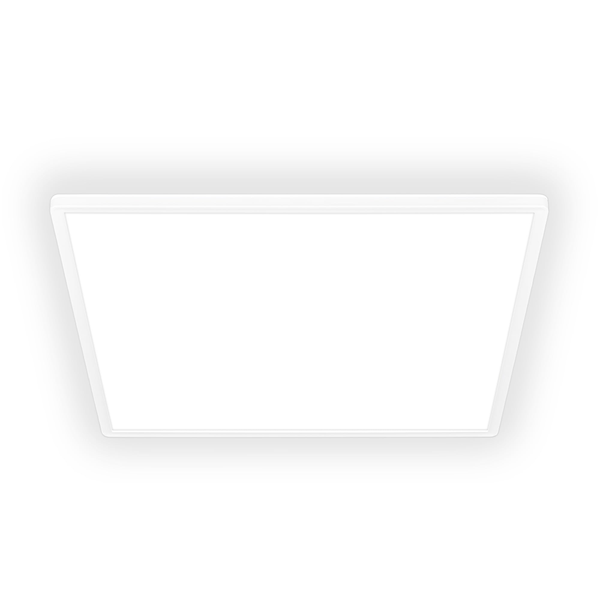 BRILONER - LED Deckenlampe mit indirektem Licht, 3 cm flach, neutralweißes Licht, Lampe, Deckenleuchte, Wohnzimmerlampe, LED Panel, Küchenlampe, Deckenbeleuchtung, 56x56x3 cm, Weiß