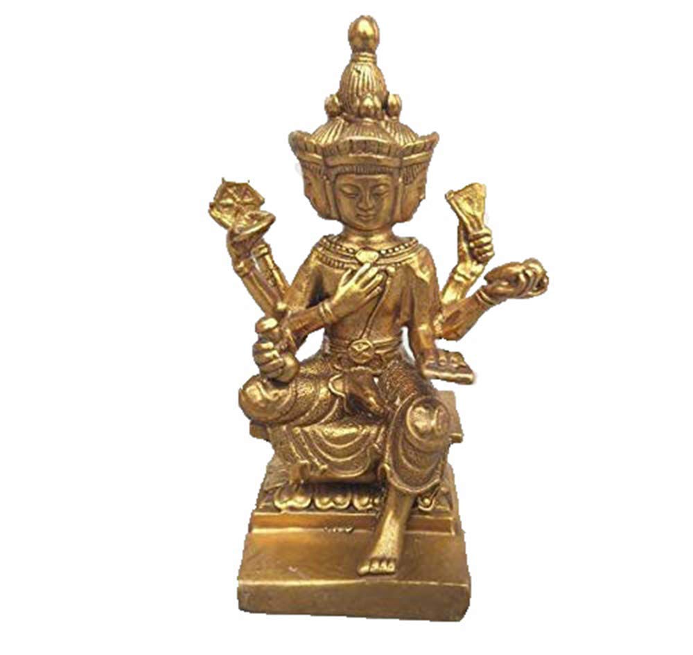 Statue de Bouddha à Quatre Visages en Laiton Pur H3TF5J - 6