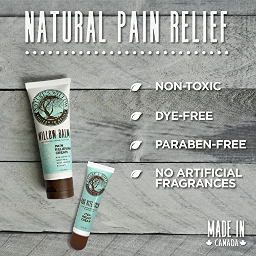Nature's Willow Bug Bite Balm Natural Itch Relief Cream And Willow Balm Muscle Pain Relief Cream Bundle | All Natural Topical Willow Bark Cream With Essential Oils And Cooling Menthol #TOP5