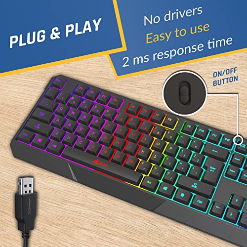 Klim Chroma Gaming Keyboard Wired Usb Durable Ergonomic Waterproof Silent And Optics Blue Light Blocking Glasses Reduce Eye Strain And Fatigue Bundle #TOP2