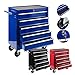 Produktbild Arebos Werkstattwagen 5 Fächer | zentral abschließbar | inkl. Antirutschmatten | kugelgelagerte Schubladen | 2 Rollen mit Feststellbremse | Blau