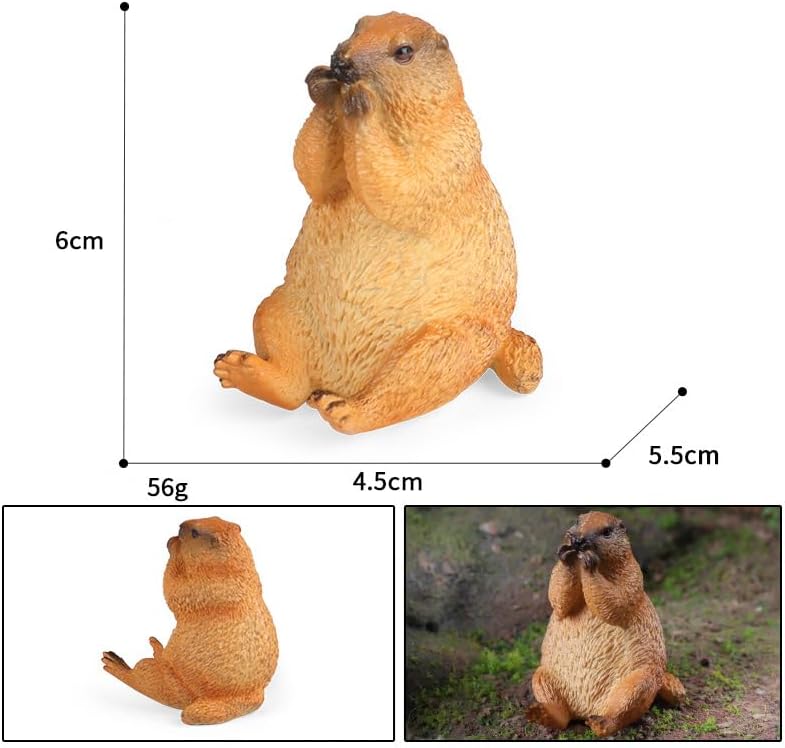 Miniatura 3 de Figura de marmota 3 piezas de marmota, escultura de marmota, modelo animal, decoración del hogar, estatua de jardín al aire libre