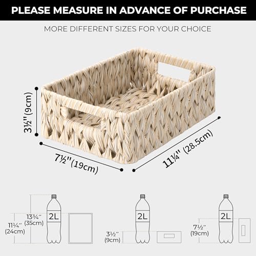 GRANNY SAYS Wicker Baskets for Organizing, Storage Basket for Shelves, Shelf Baskets with Handles, Waterproof Woven Basket for Living Room, Rectangular Baskets for Entryway, 2-Pack - Thumbnail 4