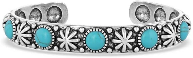 Montana Silversmiths Women's Starlight Starbrite Stone Turquoise Silver Bracelet Silver One Size