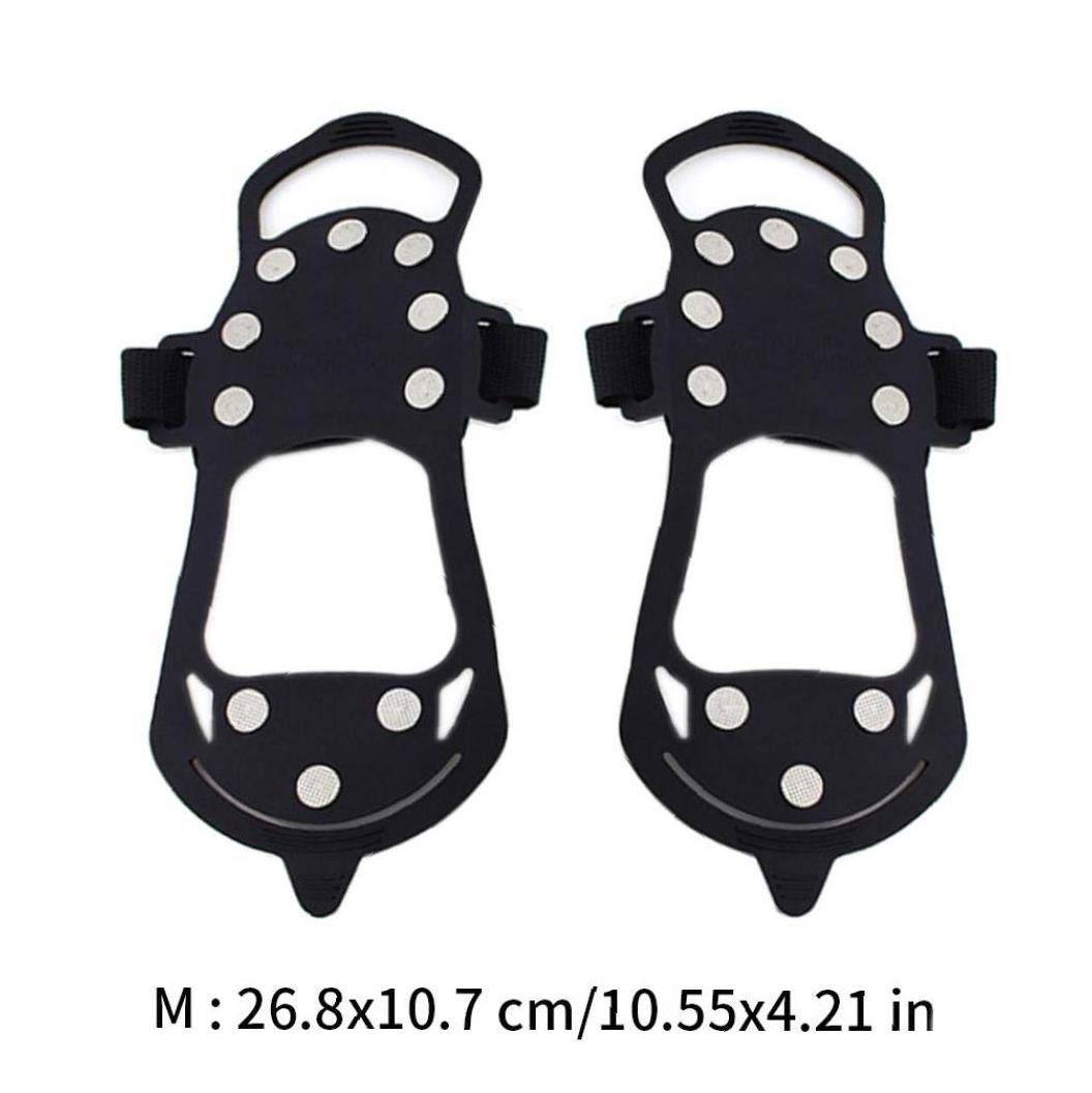 Poignées de Glace Crampons de Neige Crampons de Traction Pinces de démarrage de Chaussures Anti-dérapant 10 Crampons pour la Marche hivernale