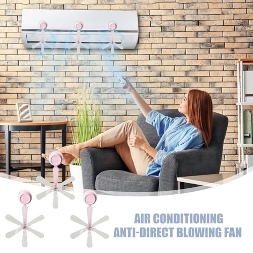 Klimaanlagen Luftumlenker, Saugnapf AC Ablenkblech Mit Drehbarem Lüfter, Schutzvorrichtung Gegen Direktes Anblasen Für Schlafzimmer Wohnung Und Apartment-2
