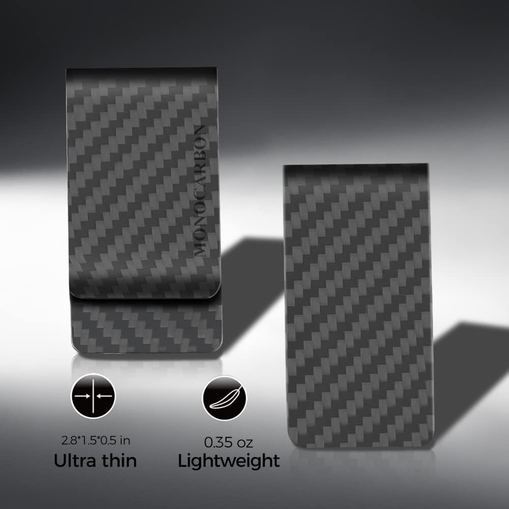 Miniatura 4 de MONOCARBON Clip de dinero de fibra de carbono para dinero en efectivo y tarjetas de crédito clip de dinero minimalista para hombres clips de dinero