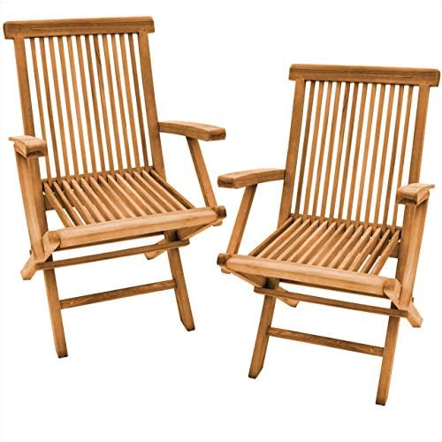 Teako Design Teak Klappstuhl Alessandria 2er Set - Wetterbeständig Outdoor