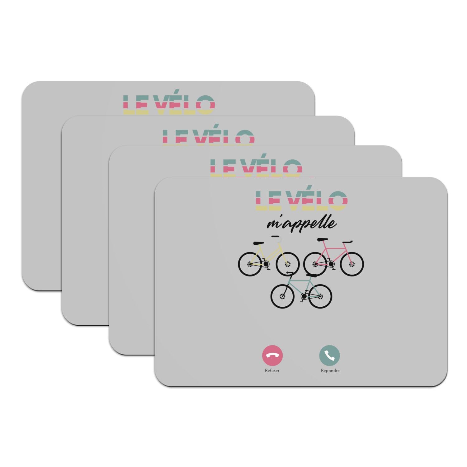 Lot sets de table caoutchouc gris grand format dessous de table vélo route sport