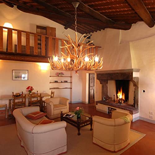 Hermnjakk Antler Chandelier With Adjustable Chain - 9 Light Farmhouse Chandeliers Deer Horn Lamp For Dining Room, Kitchen, Living Room, Bedroom, Bar, Cafe, And Cabin For High Ceilings #TOP7