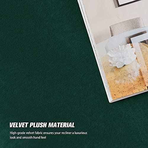 Pendejato Stretch Recliner Chair Covers, 4-Piece Ultra Soft Velvet Recliner Slipcovers Single Seat Couch Cover Furniture Protector With Pocket (Green) #TOP2